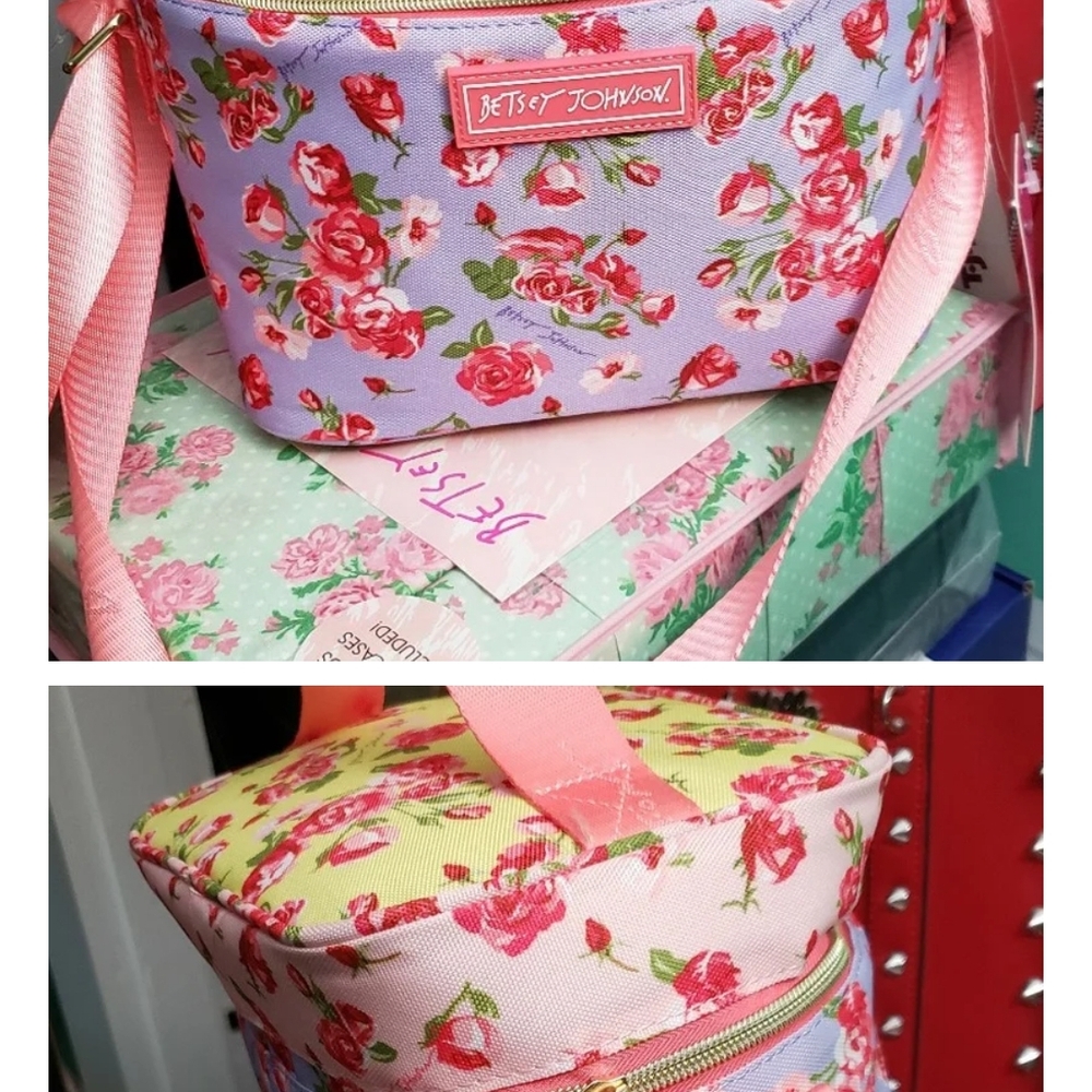 Betsey Johnson Pink Floral Lunch Bag